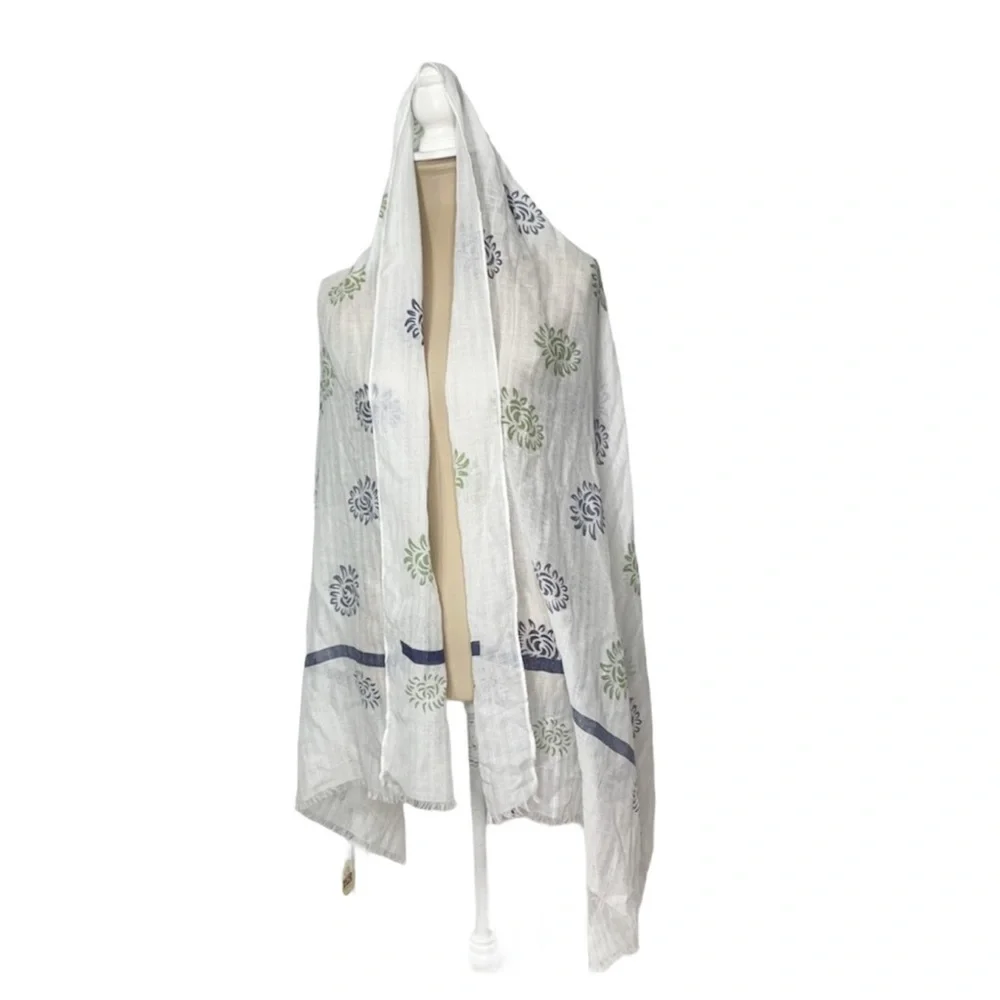 Women’s Scarf Wrap White Floral Lenox Glad Rags